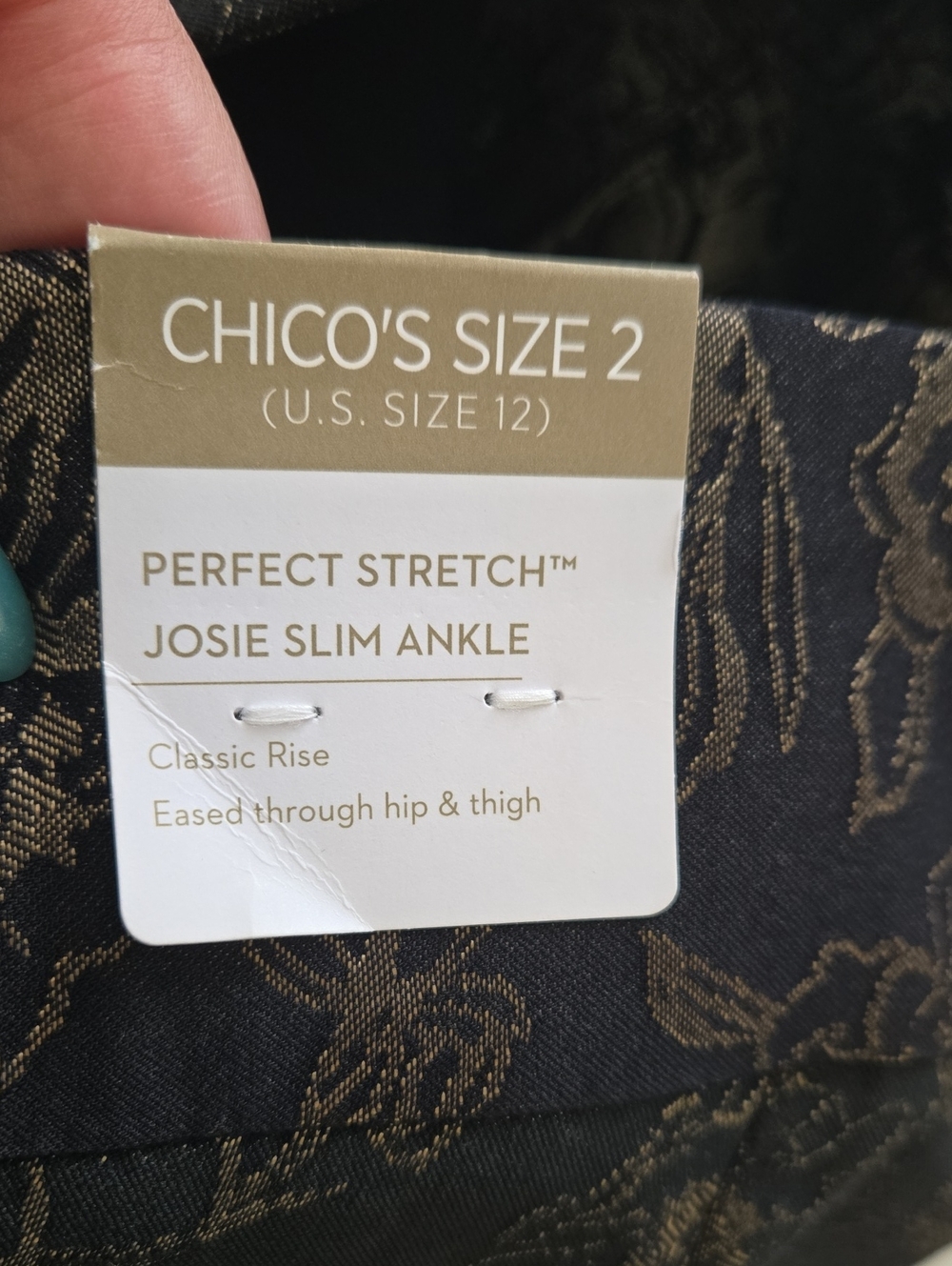 Chico’s Perfect Stretch Josie Slim Ankle Pants Size 2 12 NWT Floral Print - Picture 4 of 6